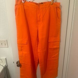 Unisex Orange Cargo Pants